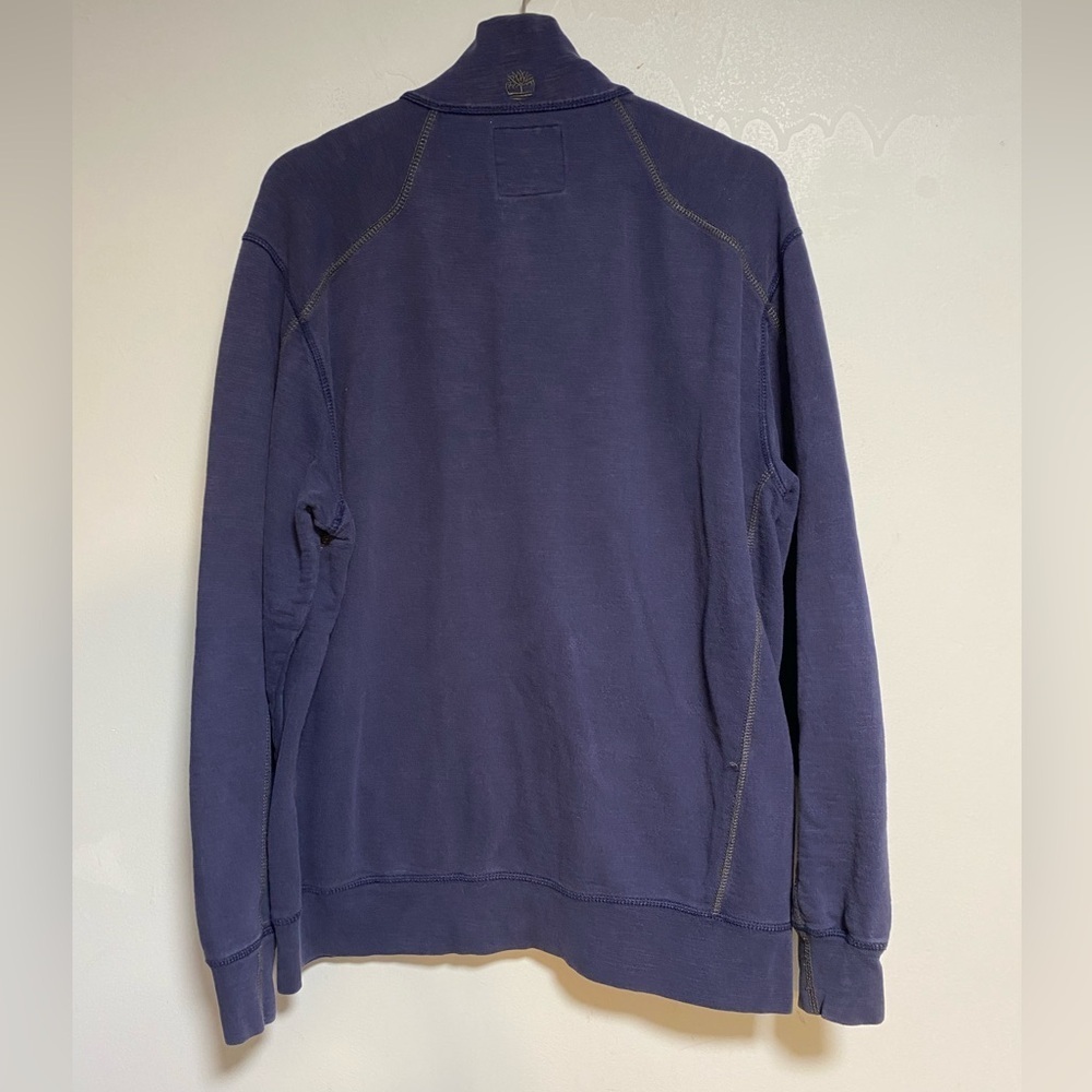 Timberland Full-Zip Cotton Sweatshirt Jacket - Navy Blue - Size L - Picture 7 of 10